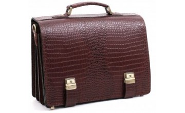 Коричневый рифлёный кожаный портфель Manufatto tm-1 brown cr