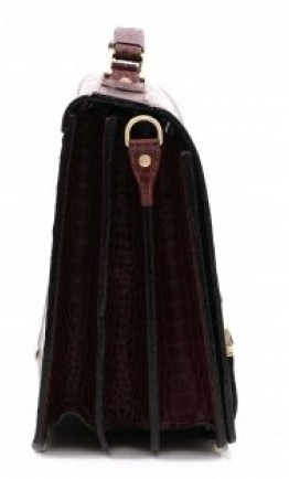 Коричневый рифлёный кожаный портфель Manufatto tm-1 brown cr