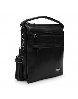 Мужская кожаная черная сумка - барсетка Ricco Grande T1tr0025bl-black
