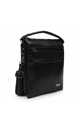 Мужская кожаная черная сумка - барсетка Ricco Grande T1tr0025bl-black