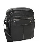 Фотография Черная кожаная сумка на плечо Borsa Leather K12221-black