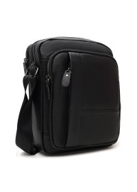 Мужская черная вместительная кожаная сумка Keizer k14014-black