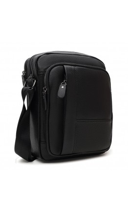 Мужская черная вместительная кожаная сумка Keizer k14014-black