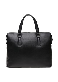 Черная деловая кожаная сумка Borsa Leather k19152-1-black