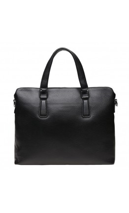 Черная деловая кожаная сумка Borsa Leather k19152-1-black