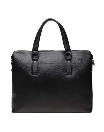 Фотография Черная деловая кожаная сумка Borsa Leather k19152-1-black