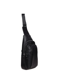 Слинг-рюкзак мужской кожаный Keizer K16601-black