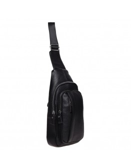 Слинг-рюкзак мужской кожаный Keizer K16601-black