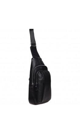 Слинг-рюкзак мужской кожаный Keizer K16601-black