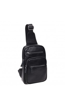 Черный мужской слинг кожаный Keizer k18791-black