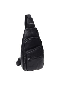 Мужской черный слинг кожаный Keizer K11037-black
