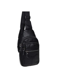 Рюкзак слинг мужской кожаный Keizer K13035-black