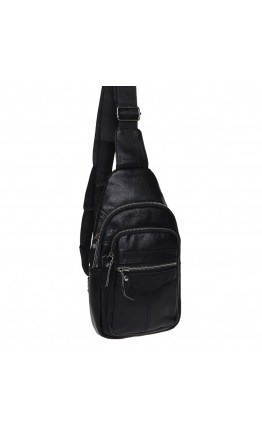 Рюкзак слинг мужской кожаный Keizer K13035-black