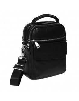 Черная кожаная сумка - барсетка Ricco Grande K16268-black