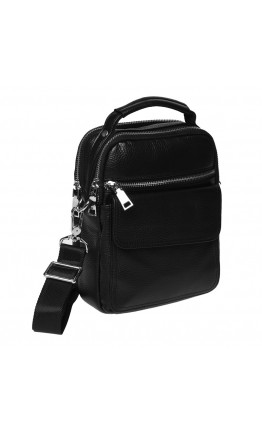 Черная кожаная сумка - барсетка Ricco Grande K16268-black