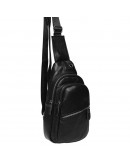 Фотография Черный рюкзак - слинг мужской Borsa Leather K1330-black