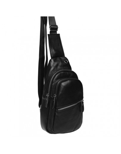 Фотография Черный рюкзак - слинг мужской Borsa Leather K1330-black