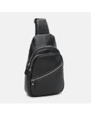 Фотография Мужской черный слинг кожаный рюкзак Keizer K11908bl-black