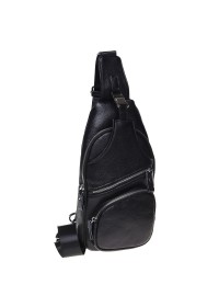 Черный кожаный слинг Borsa Leather K15026-black