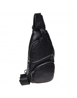 Черный кожаный слинг Borsa Leather K15026-black