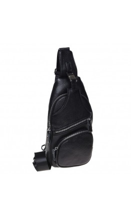 Черный кожаный слинг Borsa Leather K15026-black