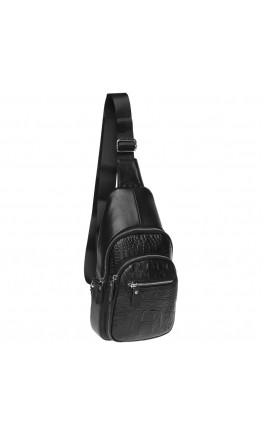 Черный кожаный слинг мужской K1142-black