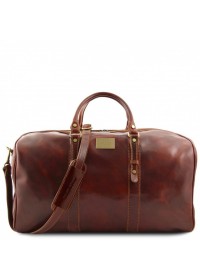 Коричневая кожаная фирменная дорожная сумка Tuscany Leather Francoforte  TL140860