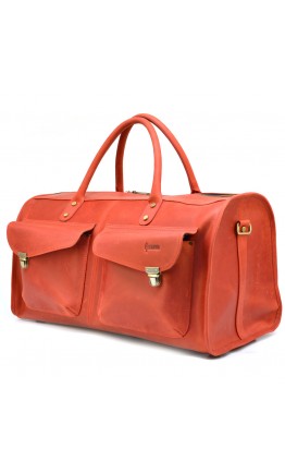 Дорожная кожаная винтажная сумка красного цвета TARWA RR-5664-4lx