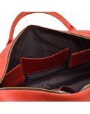 Фотография Дорожная кожаная винтажная сумка красного цвета TARWA RR-5664-4lx