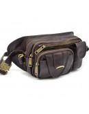 Фотография Кожаная мужская напоясная коричневая сумка TARWA GC-1560-4lx
