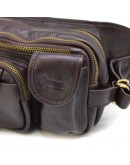 Фотография Кожаная мужская напоясная коричневая сумка TARWA GC-1560-4lx