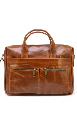 Рыжая кожаная мужская деловая сумка TARWA GB-7122-3md
