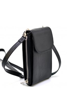Женская кожаная черная сумка-чехол панч TARWA GA-2123-4lx