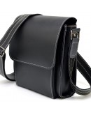 Фотография Черная кожаная сумка через плечо мужская TARWA ZAw-3027-3md