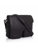 Фотография Кожаная мужская сумка через плечо черного цвета Hill Burry HB3062 black