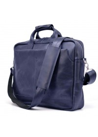 Мужская кожаная сумка для ноутбука 17 дюймов синего цвета TARWA RK-1019-4lx