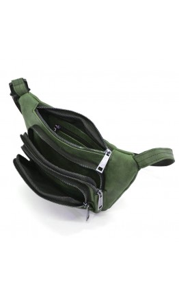 Зеленая поясная сумка из винтажной кожи Tarwa RE-8179-3md