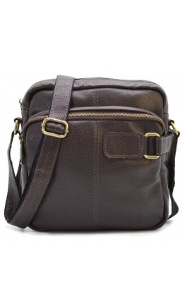 Мужская сумка на плечо кожаная коричневого цвета FC-6012-3md