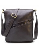Фотография Темно-коричневая кожаная мужская сумка на плечо Tarwa GC-1302-3md