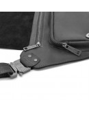 Фотография Кожаная мужская напоясная сумка черная матовая TARWA RA-8127-3md