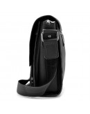 Фотография Мужская черная кожаная сумка планшет через плечо TARWA FA-3027-3md