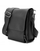 Фотография Мужская черная кожаная сумка планшет через плечо TARWA FA-3027-3md