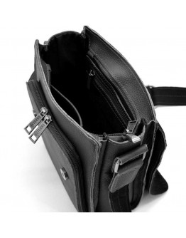 Мужская черная кожаная сумка планшет через плечо TARWA FA-3027-3md