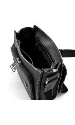 Мужская черная кожаная сумка планшет через плечо TARWA FA-3027-3md