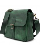Фотография Сумка-планшет зеленого цвета через плечо винтажная кожа TARWA RE-1309-3md