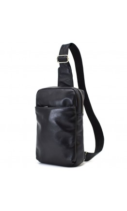 Кожаный мужской рюкзак - слинг на одно плечо Tarwa GA-0205-3md