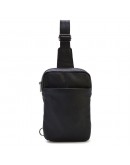 Фотография Кожаный мужской слинг рюкзак на одно плечо черный Tarwa FA-0205-3md