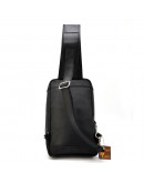Фотография Кожаный рюкзак-слинг мужская нагрудная сумка черная TARWA RA-0910-4lx