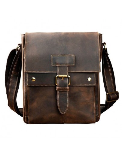 Фотография Мужская винтажная сумка через плечо коричневая Bexhill ON8571-3