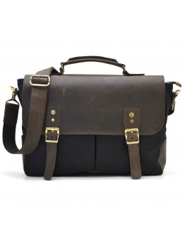 Мужская сумка-портфель из плотного канваса и натуральной кожи TARWA RGc-3960-3md
